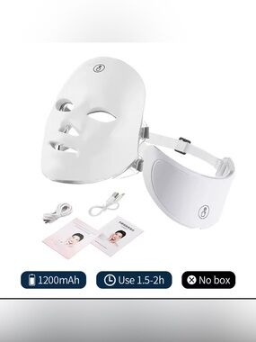 LED Light Therapy Face Mask & Eye Mask - White